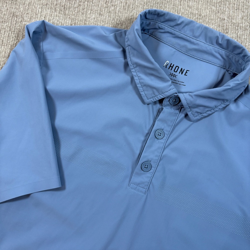 Rhone Light Blue Fine Italian Tech Polo Men's Size Medium